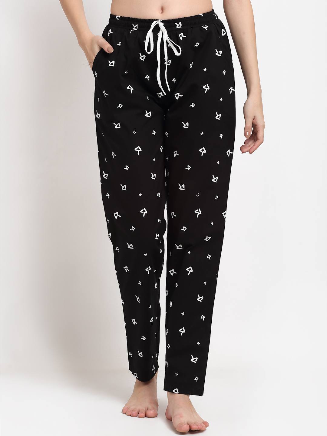 Buy Claura Claura Women Mid-Rise Cotton Printed Flared Lounge Pants at  Redfynd